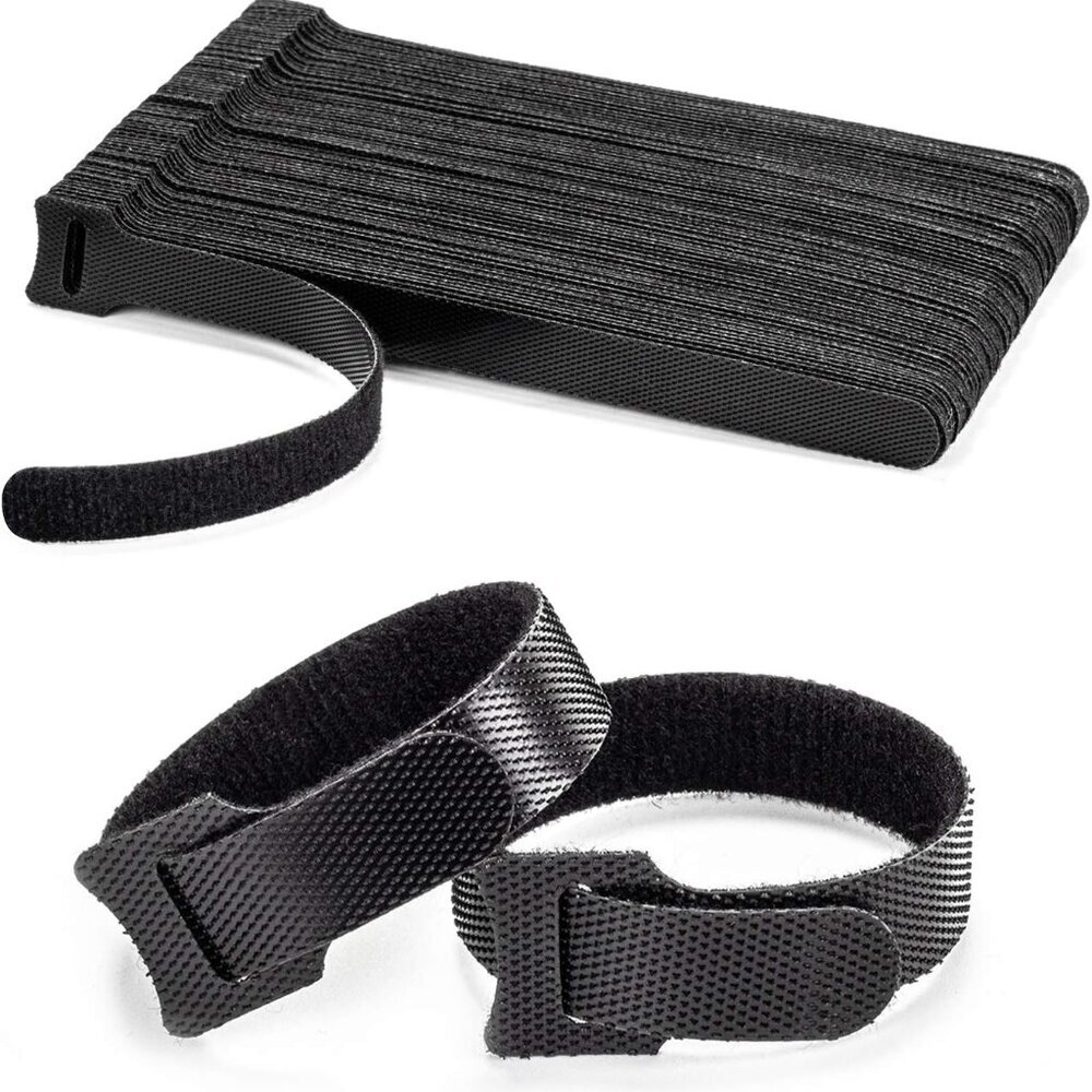 80PCS Reusable Cable Ties, Black Adjustable 6-Inch Cord Organizer Ties, Multi-pu